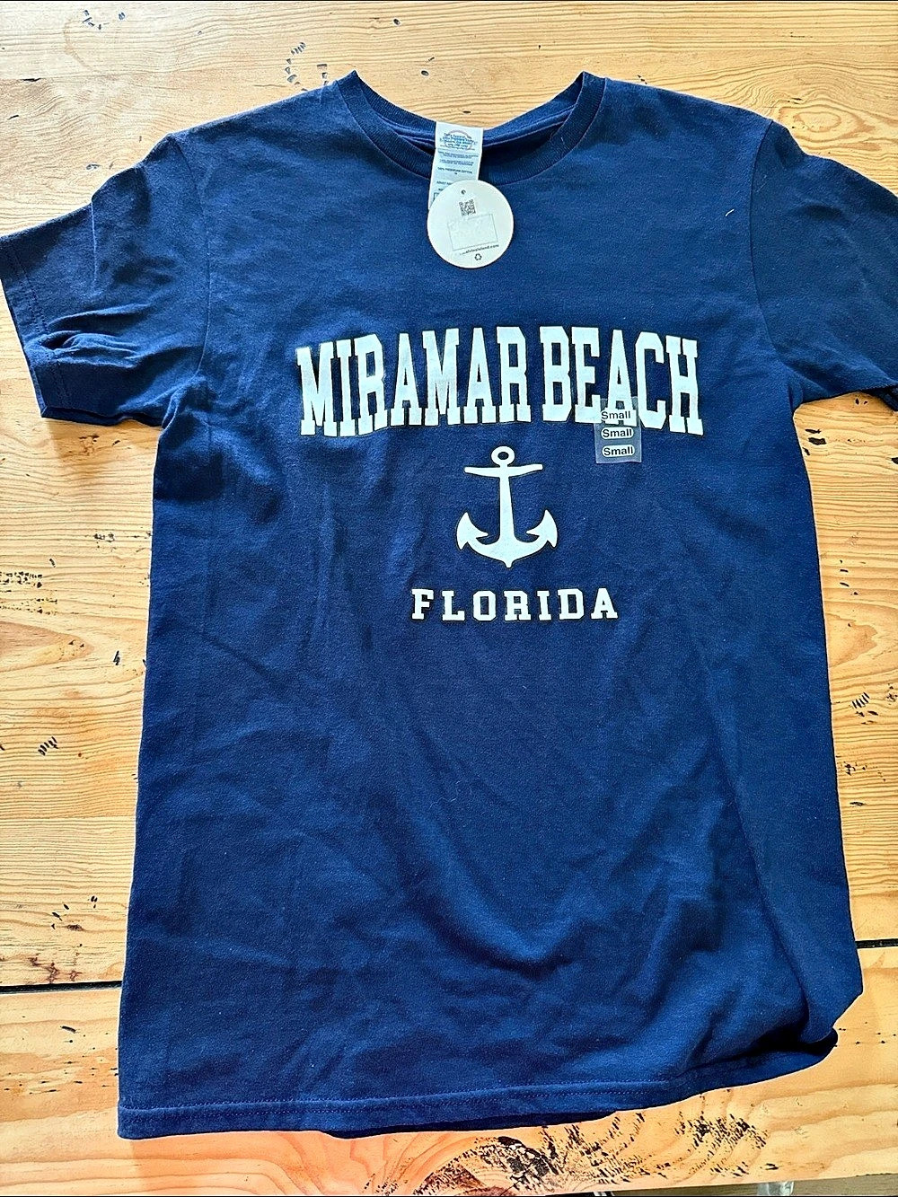 Delta Apparel Miramar Beach Florida Souvenir T-Shirt Blue Small